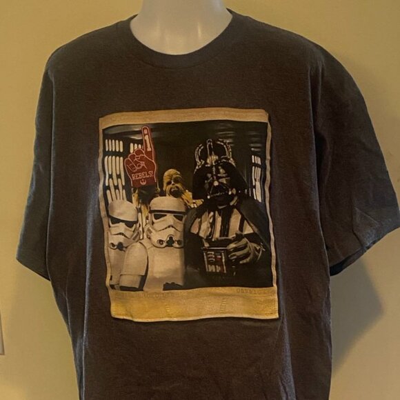Star Wars Darth Vadar Chewbacca Rebels Mens T Shirt Short Sleeve XL Dark Gray - Picture 1 of 3